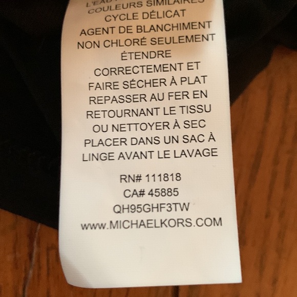 Michael Kors Black Jersey V-Neck Long Sleeve Top Women’s Side Gathered Size S - Picture 7 of 8